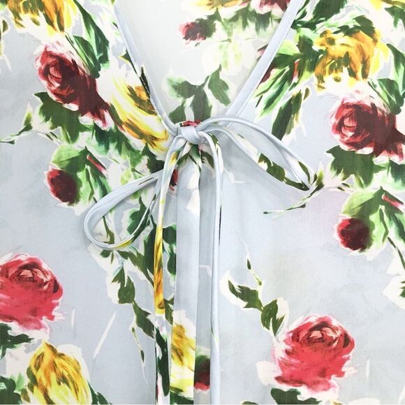 Milly Maggie Rose Print 100% Silk Bell Sleeve Lightweight Blouse - Picture 11 of 16